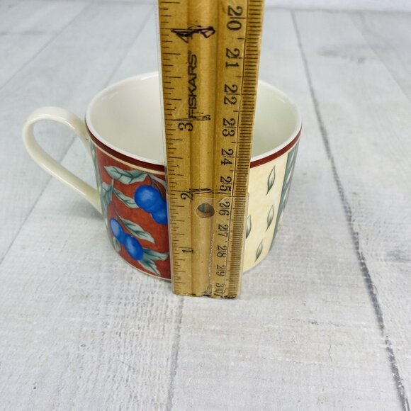 PTS international Interiors PROVENCE Fruit Porcelain 8oz Cups & Saucers Set 4 - Picture 13 of 16